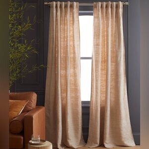 New Quince 1 Panel 48x84‎ Raw Silk Sand Light Filtering Curtain Tan 0037